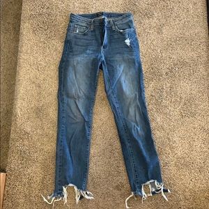 JBD distressed bottoms high waisted jeans